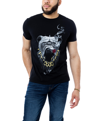 X-ray Cigar Bulldog Rhinestone T-shirt In Black Cigar Bulldog