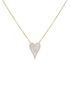 Adinas Jewels By Adina Eden Elongated Pavé Heart Necklace In White