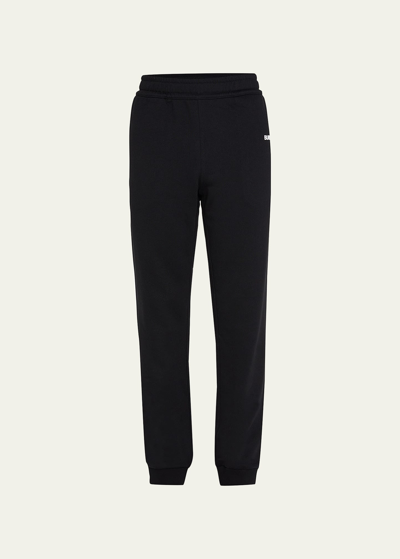 Burberry Addison Logo Cotton Jersey Sweatpants In Black