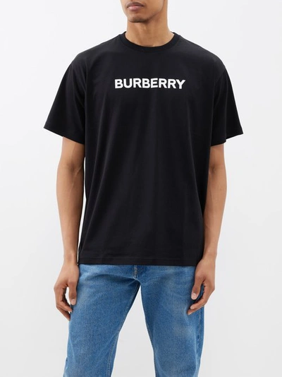 Burberry Harriston Logo Cotton Jersey T-shirt In Black