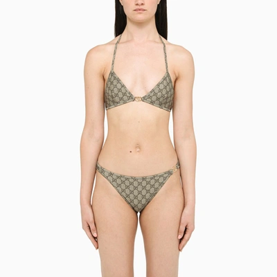 Gucci Gg Print Triangular Bikini