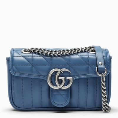Gucci Gg Marmont Mini Blue Cross-body Bag