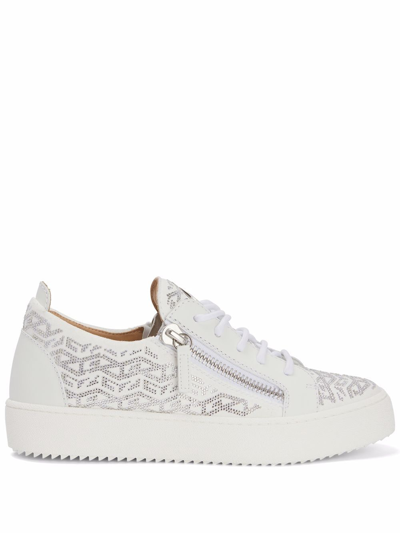 Giuseppe Zanotti Gail Monogram Sneakers In White