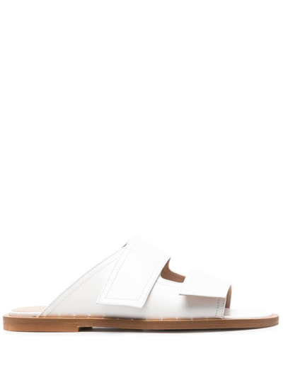 Scarosso Karen Leather Sandals In White - Calf Leather