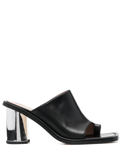 Scarosso Gwen 85mm Leather Mules In Black - Calf Leather