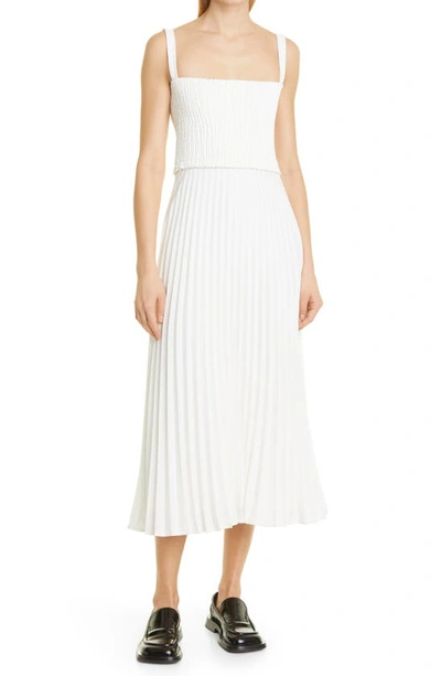 Proenza Schouler White Label Fully-pleated Midi Dress In Off White