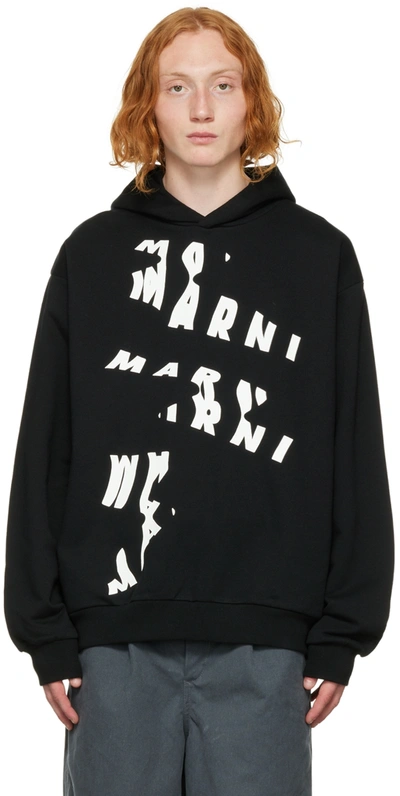 Marni Logo-print Oversized Sweatshirt In Black