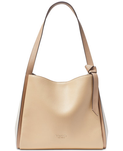 Kate Spade Knott Colorblocked Leather Medium Crossbody Tote In Kraft Paper