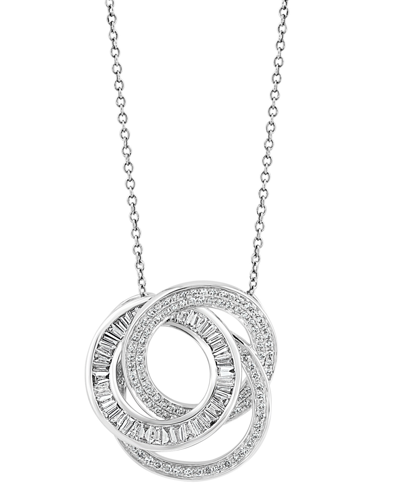Effy Collection Effy Diamond Interlocking Triple Circle 18" Pendant Necklace (3/4 Ct. T.w.) In 14k White Gold