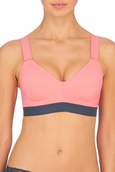 Natori Dynamic Anywhere High Impact Underwire Sports Bra In Conch Shell,ash Navy