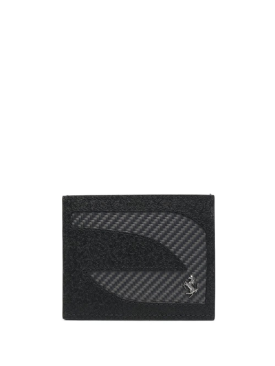 Ferrari Panelled Folded Wallet In Black