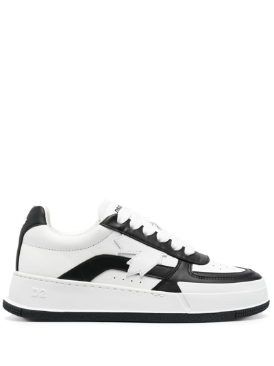 Dsquared2 30mm Canadian Force Leather Sneakers In White
