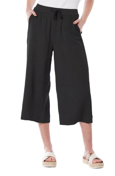 Supplies By Union Bay Dennie Double Face Gauze Crop Pants In Black