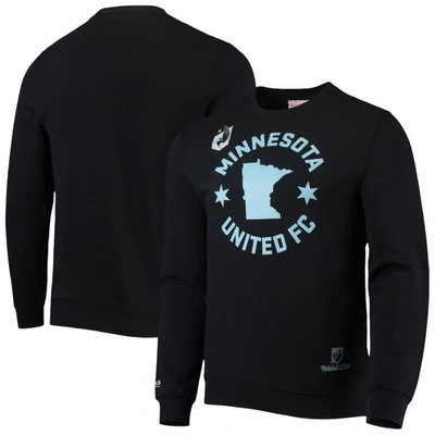 Mitchell & Ness Men's  Black Minnesota United Fc Black & Blue Pullover Sweatshirt