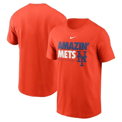 Nike Men's  Orange New York Mets Amazin' Mets Local Team T-shirt