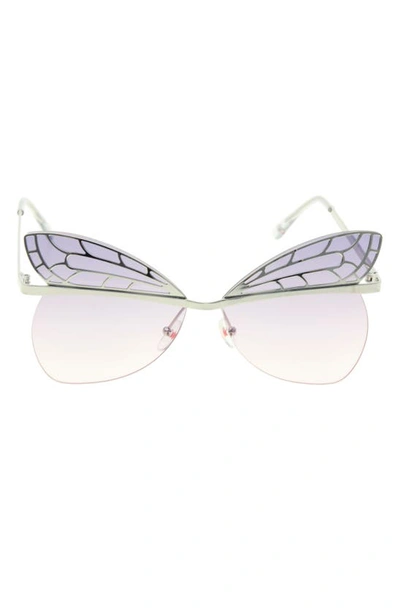 Betsey Johnson 61mm Butterfly Gradient Sunglasses In Purple