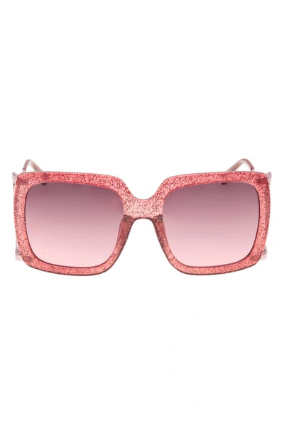 Betsey Johnson Mermaid 57mm Gradient Square Sunglasses In Red