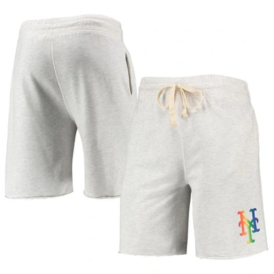 Concepts Sport Oatmeal New York Mets Mainstream Logo Terry Tri-blend Shorts