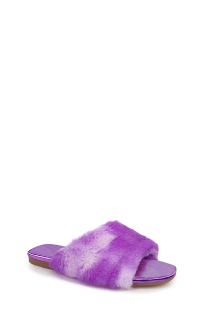 Yosi Samra Kids' Miss Nora Faux Fur Slide In Purple