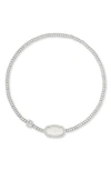 Kendra Scott Grayson Beaded Stretch Bracelet In Rhodium Ivory