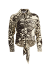 Secret Mission Mitski Button-front Printed Silk Blouse In Psychedelic Black Star