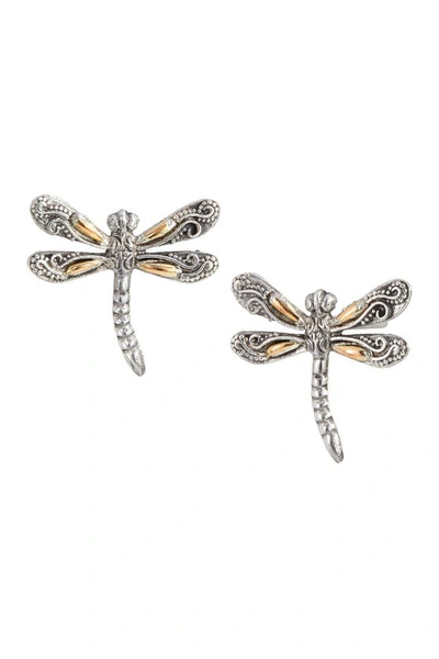 Savvy Cie Jewels 18k Gold & Sterling Silver Dragonfly Stud Earrings In White