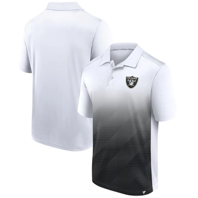 Fanatics Men's  White And Black Las Vegas Raiders Parameter Polo Shirt In White,black