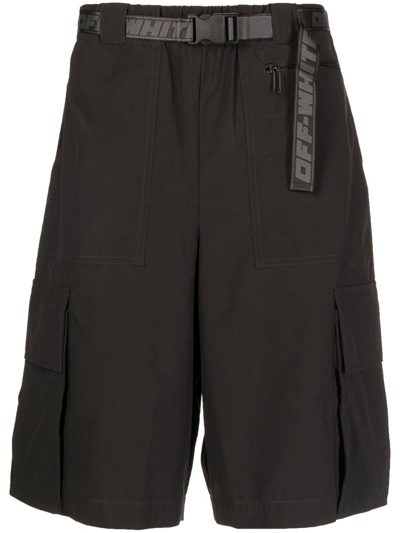 Off-white Industrial-belt Track Shorts In Black