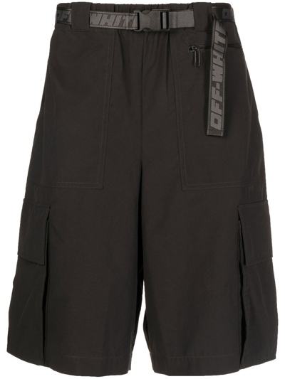 Off-white Industrial-belt Track Shorts In Grey