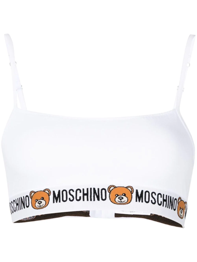 Moschino Logo-print Sports Bra In White