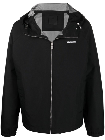 Givenchy Graphic-print Hooded Jacket In Black