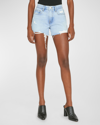 Frame Le Brigette Jean Shorts In Baines Rip In Nocolor