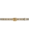 Gucci Gg Marmont Reversible Thin Belt In Neutrals