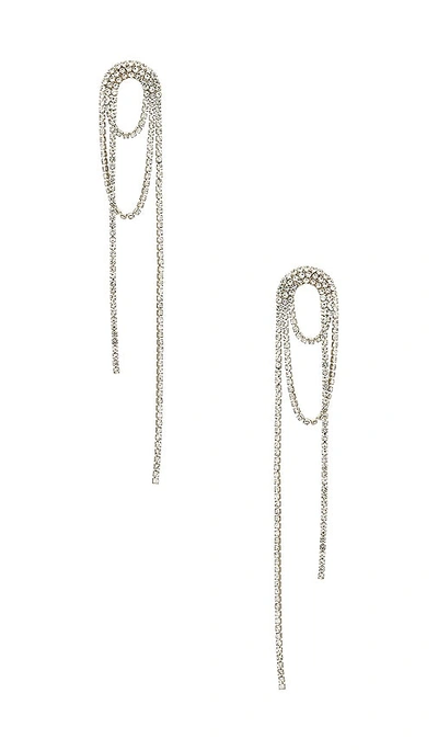 Shashi Vroom Cubic Zirconia Drop Earrings In Silver