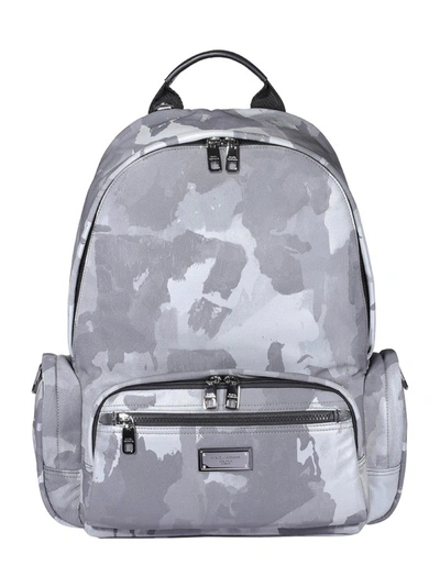 Dolce & Gabbana Backpack With Camoflauge Print And Logo In Grey