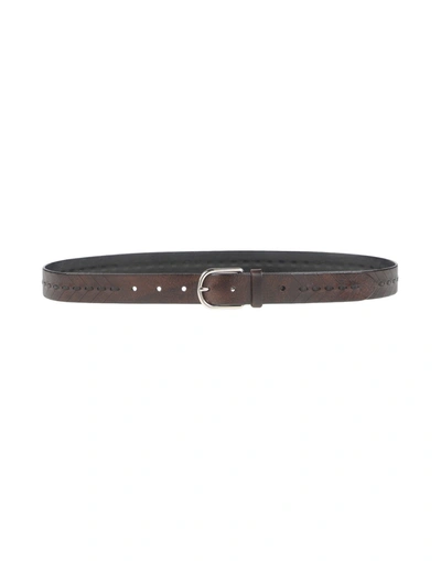 Brunello Cucinelli Leather Belt In Dark Brown