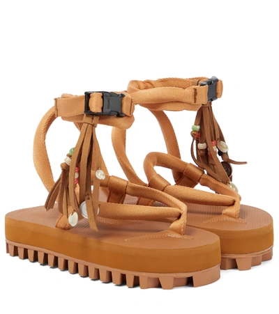 Alanui X Suicoke Platform Sandals In Sugar Brow