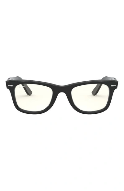 Ray Ban 54mm Polarized Square Glasses In Black/ Photochromic Grey