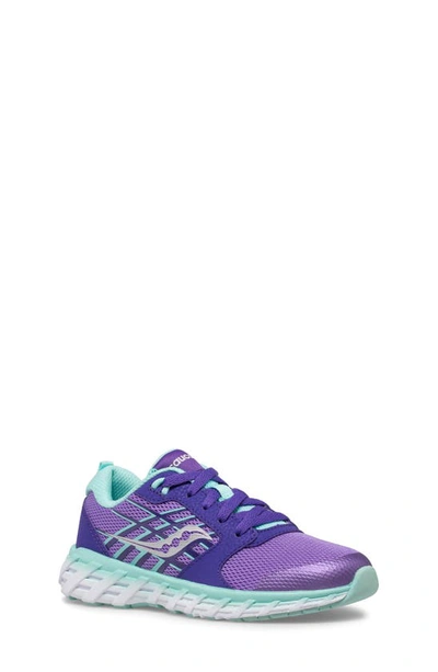 Saucony Kids' Wind 2.0 Water Repellent Sneaker In Purple/ Turquoise