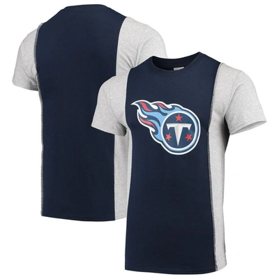 Refried Apparel Navy/gray Tennessee Titans Sustainable Upcycled Split T-shirt