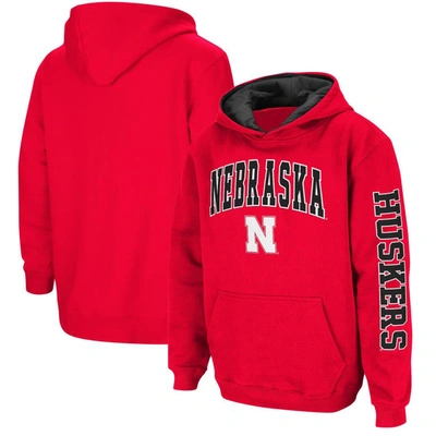 Colosseum Kids' Youth  Scarlet Nebraska Huskers 2-hit Team Pullover Hoodie