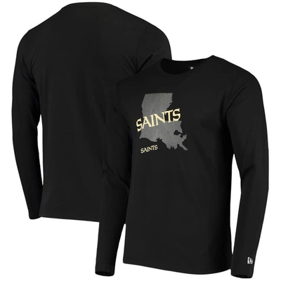 New Era Black New Orleans Saints State Long Sleeve T-shirt