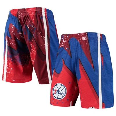 Mitchell & Ness Men's  Red Philadelphia 76ers Hardwood Classics 1996 Hyper Hoops Swingman Shorts