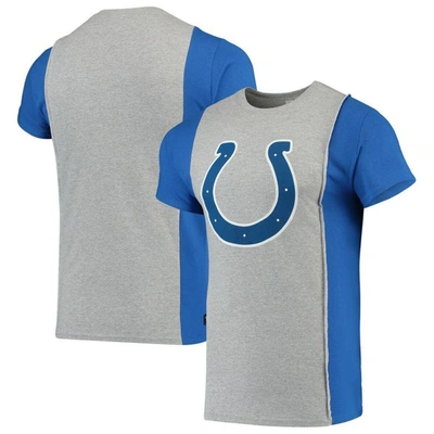 Refried Apparel Men's Gray, Royal Indianapolis Colts Split T-shirt In Gray,royal Blue