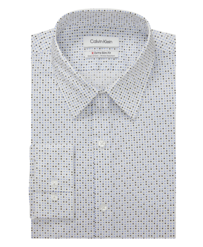 Calvin Klein Men's Stain Shield Extra Slim Fit Stretch Untucked Dress Shirt  In Red Multi | ModeSens