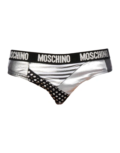 Moschino Swim 三角泳裤 In Silver