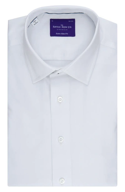 Savile Row Co Savile Row Extra Slim Fit Stretch Twill Dress Shirt In White