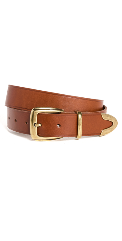 Madewell Leather Western Belt In English Saddle