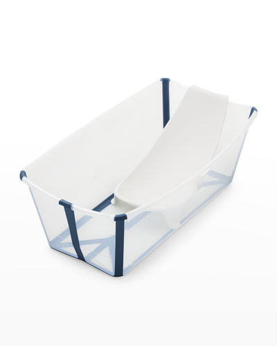 Stokke Flexi Bath Bundle In Transparent Blue In White Blue