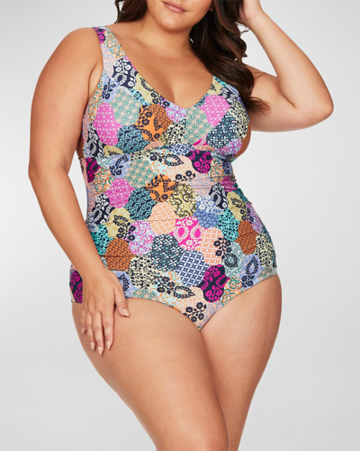 Artesands Salmagundi C-, D- & -dd-cup Tankini Top In Multi